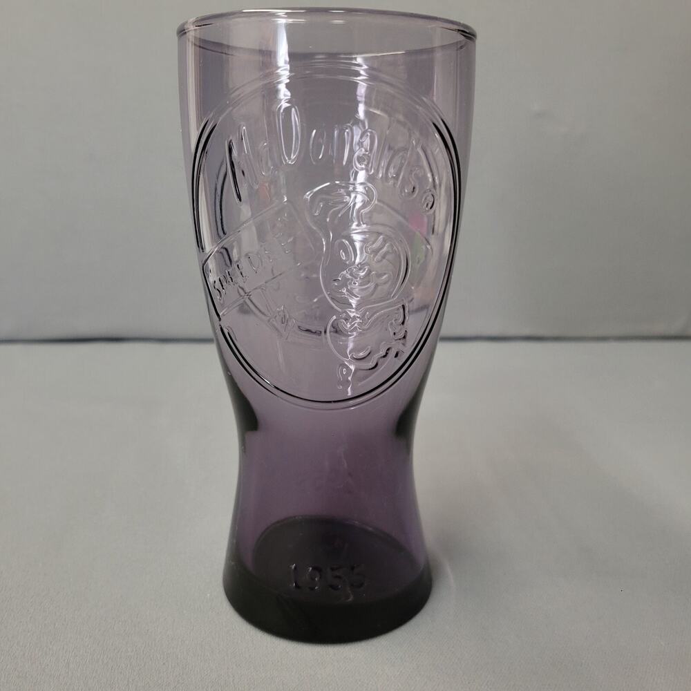 McDonalds Speede‎ Vintage Embossed Glass Purple 6.5" T Retro 1955 Advertisement